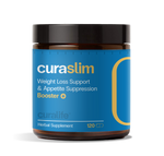 A bottle of CuraSlim weight loss supplement