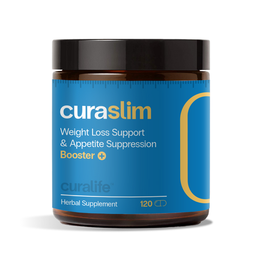 A bottle of CuraSlim weight loss supplement